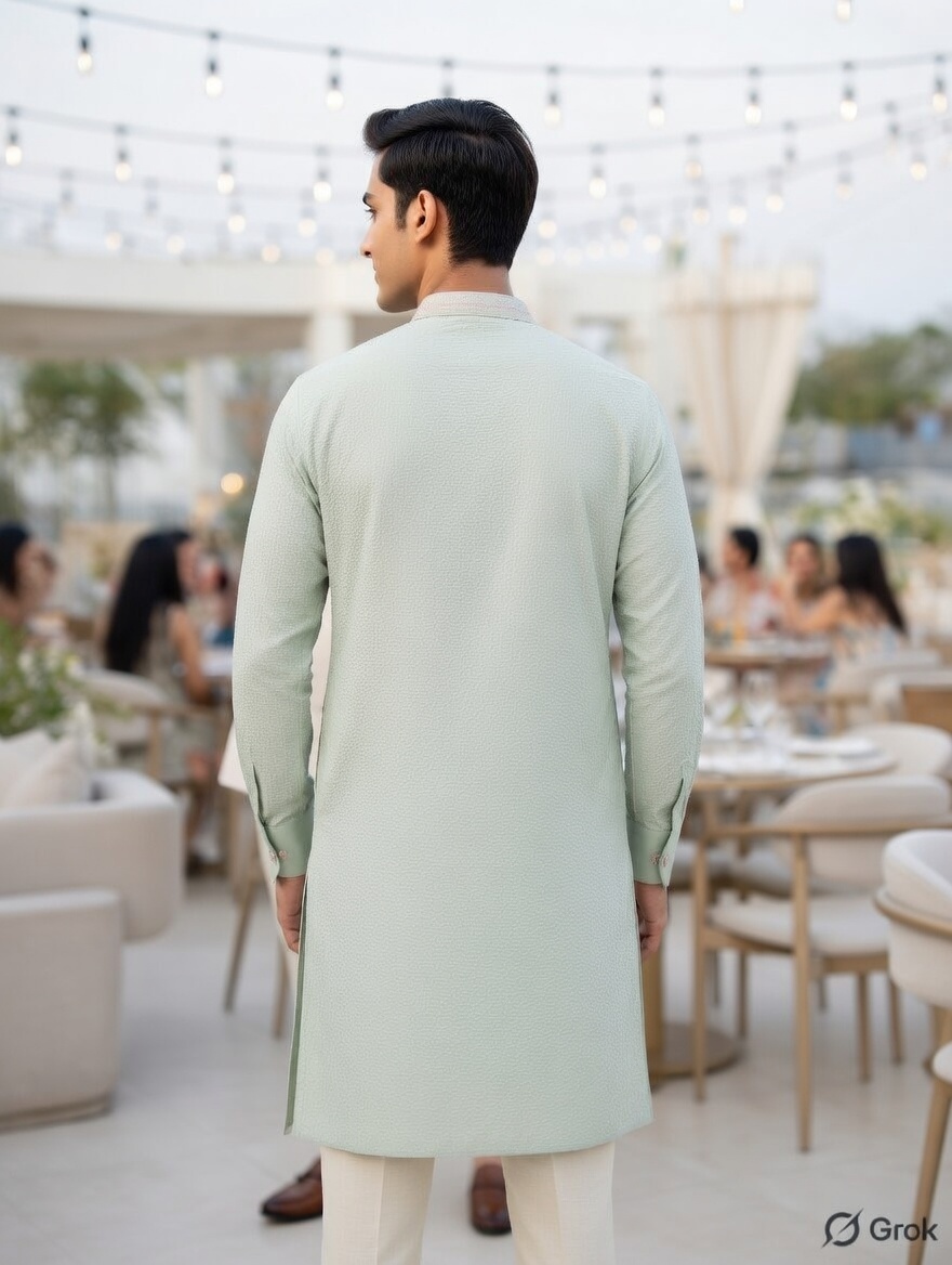 Light Green embroidered Kurta 2